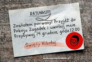 14.12.2019 - sobota - Pokój zagadek dla dzieci - uratować Świętego Mikołaja!!!